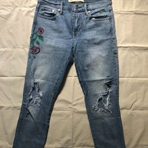Gap ripped denim girlfriend jeans